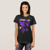 Geweld binnen het gezin Bewustmaking paarse vlinde T-shirt (Voorkant volledig)