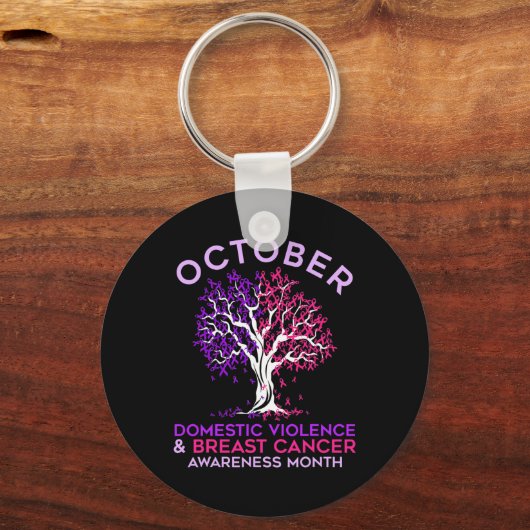 Geweld binnen het gezin en borstkanker sleutelhanger (Voorkant)