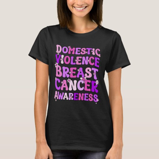 Geweld binnen het gezin en borstkanker t-shirt (Voorkant)