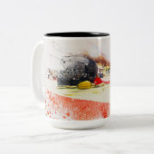 Geweld in rust tweekleurige koffiemok (Voorkant links)