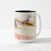 Geweld in rust tweekleurige koffiemok (Voorkant rechts)