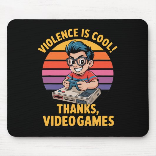 Geweld Is Cool Dankzij Videogames Grappige Retro S Muismat (Voorkant)
