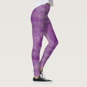 Gewelddadige Paarse Waterverf Abstractie Leggings (Rechts)