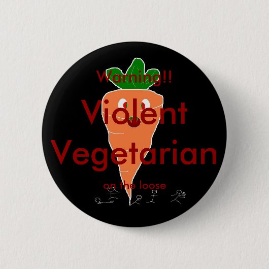 Gewelddadige vegetariër ronde button 5,7 cm (Voorkant)