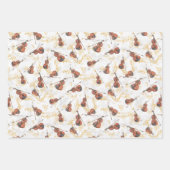 Gewelddadigheden met Gold Muzieknoten kerstfeestda Inpakpapier Vel (Voorkant)