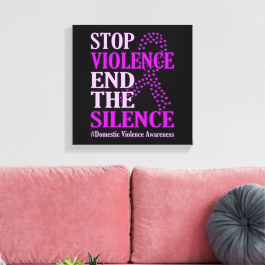 Gewelddadigheidsteun voor huiselijk geweld canvas afdruk (Insitu (Woonkamer))