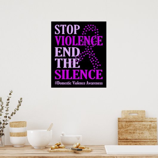 Gewelddadigheidsteun voor huiselijk geweld poster (Keuken)