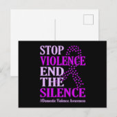 Gewelddadigheidsteun voor huiselijk geweld uitnodiging briefkaart (Voorkant / Achterkant)