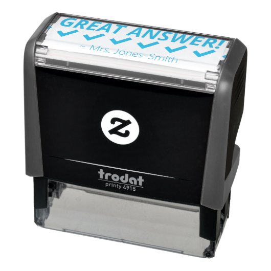 "GEWELDIG ANTWOORD!" + Aangepaste naam van de doce Zelfinktende Stempel (Product)