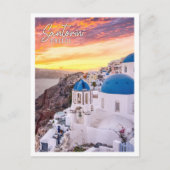 Geweldig avond uitzicht van Santorini Island Griek Briefkaart (Voorkant)
