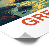 Geweldig Beer Regenwoud Canada Illustratie Reizen Poster (Hoek)