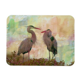 Geweldig blauw heron Pair Digital Art Flexible Mag Magneet