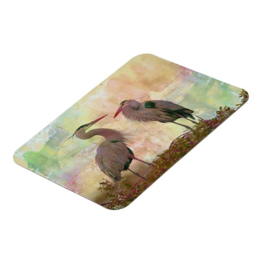 Geweldig blauw heron Pair Digital Art Flexible Mag Magneet (Linkerzijde)