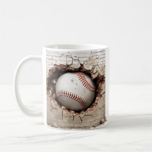 Geweldig cadeau voor honkbalfan! 3D-Look honkbal o Koffiemok