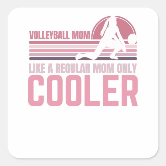 Geweldig cadeau voor volleybalmama voor strand vierkante sticker (Voorkant)