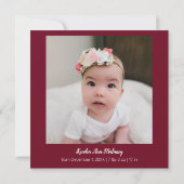 Geweldig cadeau Winter Foto Baby Geboorteaankondig Aankondiging (Achterkant)