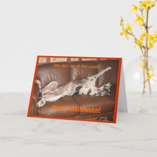 Geweldig Dane Ate teveel Halloween Snoep Kaart (Gele Bloem)