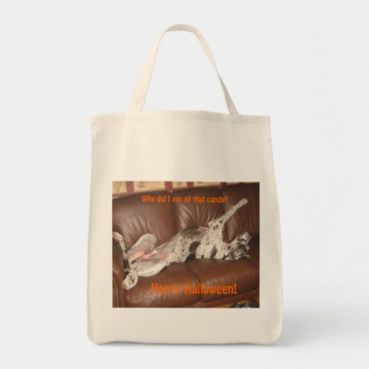 Geweldig Dane Ate teveel Halloween Snoep Tote Bag (Voorkant)