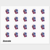 Geweldig Dane Neon Design Ronde Sticker (Vel)