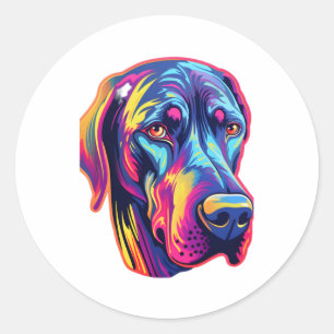 Geweldig Dane Neon Design Ronde Sticker