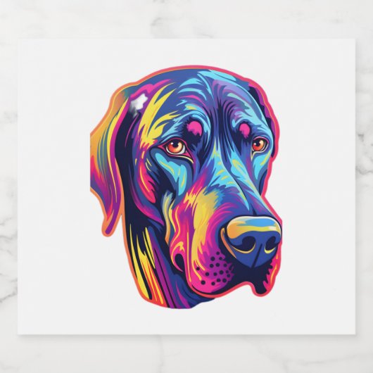 Geweldig Dane Neon Design Sparkling Wijnetiket (Enkel label)