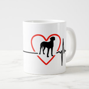 geweldig dans hartslagontwerp grote koffiekop