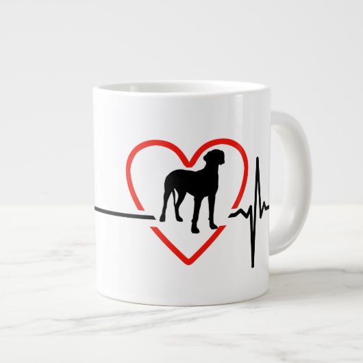 geweldig dans hartslagontwerp grote koffiekop (Voorkant rechts)