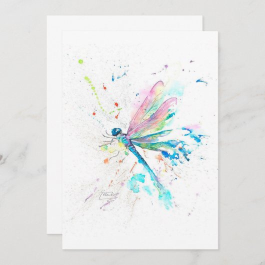 Geweldig dragonfly kleurig | Cute Gift voor moeder Aankondiging (Voorkant / Achterkant)