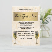 Geweldig, elegant, gouden nieuwjaarsuitnodiging kaart (Staand voorkant)