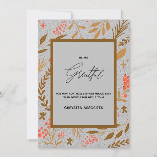 Geweldig Elegant script Your logo Bulk Holiday kaa Feestdagenkaart (Voorkant)