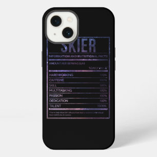 Geweldig en grappig voedingslabel ski skis skiër S iPhone 13 Hoesje