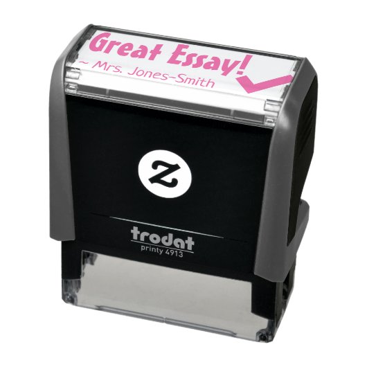 "Geweldig Essay" + Aangepaste onderwijsnaam Zelfinktende Stempel (Product)