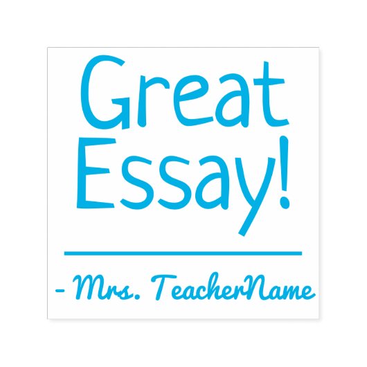 "Geweldig Essay!" Leraar Feedback Rubber Stempel (Design)