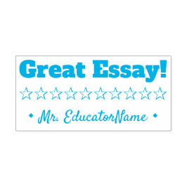 "Geweldig Essay" + Rubber Stempel aangepast leraar