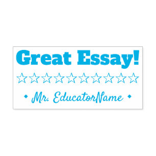 "Geweldig Essay" + Rubber Stempel aangepast leraar