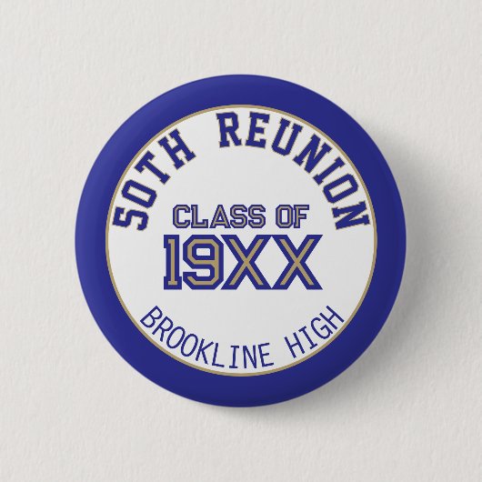 GEWELDIG! FUN 50e klasreünie knop Ronde Button 5,7 Cm (Voorkant)