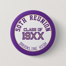 GEWELDIG! FUN 50e klasreünie knop Ronde Button 5,7 Cm