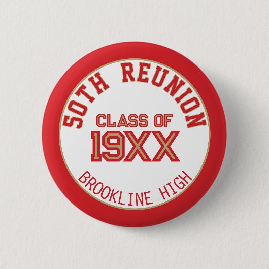 GEWELDIG! FUN 50e klasreünie knop Ronde Button 5,7 Cm (Voorkant)