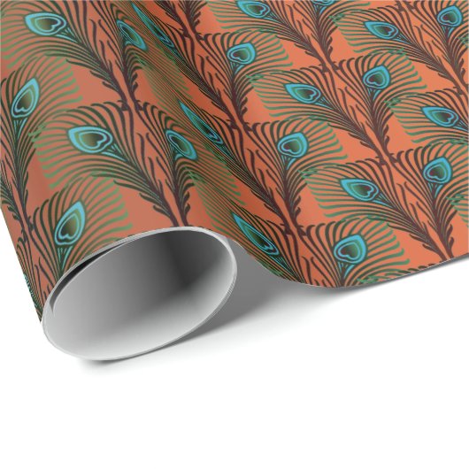 Geweldig Gatsby Feathers art deco-ontwerp Cadeaupapier (Rol Hoek)