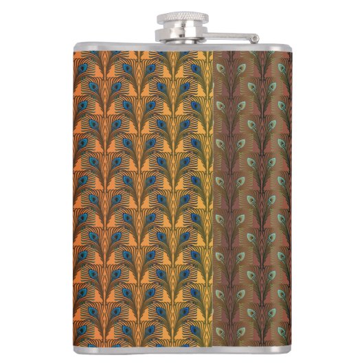 Geweldig Gatsby Feathers art deco-ontwerp Heupfles (Achterkant)