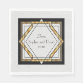 Geweldig Gatsby Gold White Art Deco Wedding Servetten (Voorkant)