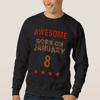 Geweldig geboren op 8 januari 8 Luipaardprint Janu Trui