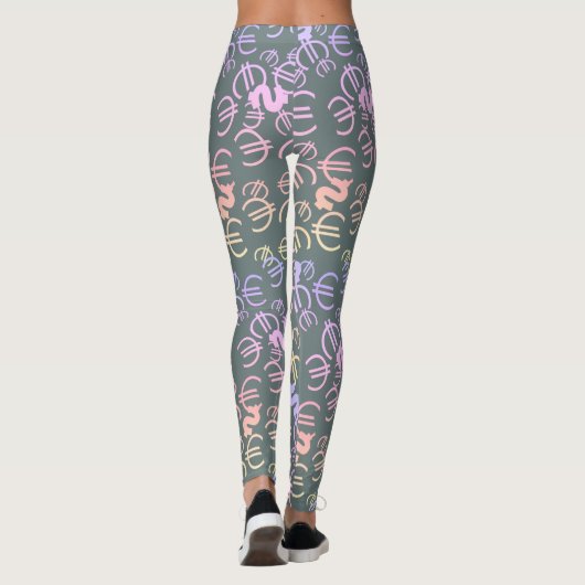 Geweldig Geld Euro Dollars Patroon Leggings (Achterkant)