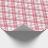 Geweldig geruit patroon van grijs rood roze cadeaupapier (Hoek)