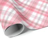 Geweldig geruit patroon van grijs rood roze cadeaupapier (Rol Hoek)