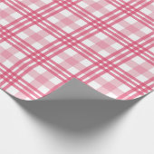 Geweldig geruit patroon van rood en roze cadeaupapier (Hoek)