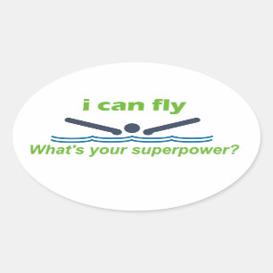Geweldig geschenk voor de vlinderslag zwemmer! ovale sticker