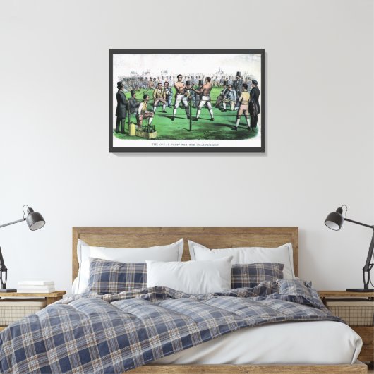 Geweldig gevecht voor het kampioenschap,  boksen canvas afdruk (Insitu (Slaapkamer))