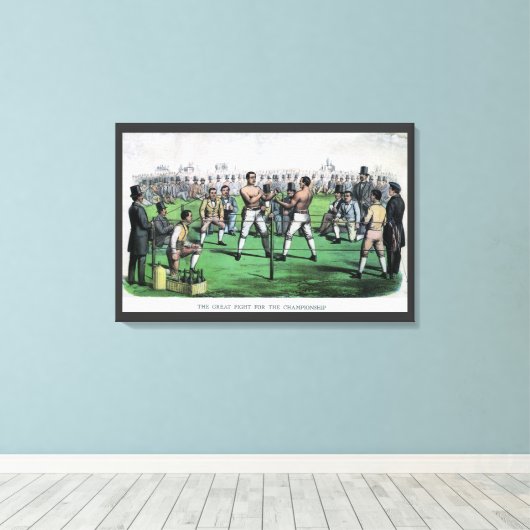 Geweldig gevecht voor het kampioenschap,  boksen canvas afdruk (Insitu (Houten vloer))