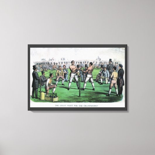 Geweldig gevecht voor het kampioenschap,  boksen canvas afdruk (Voorkant)